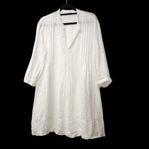 CP Shades Womens 3/4 Sleeve V Neck Top White